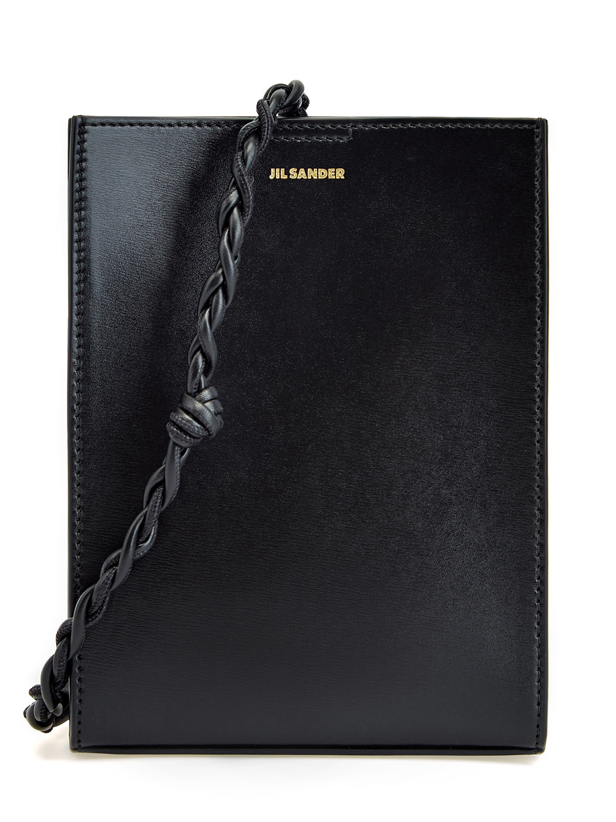 

Сумка-crossbody из гладкой полированной кожи с плетеным ремешком, Черный, Сумка-crossbody из гладкой полированной кожи с плетеным ремешком